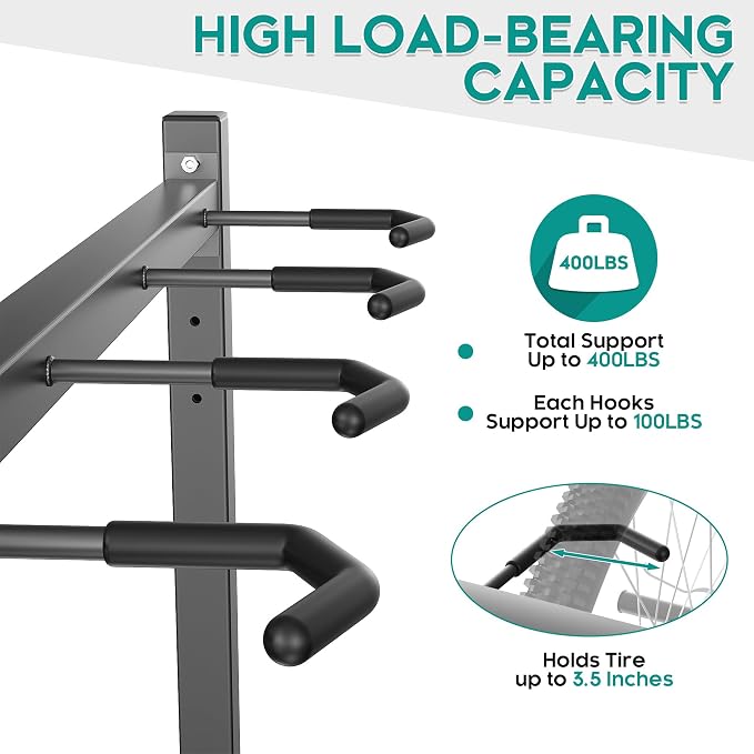 EVERHANGER Freestanding Bike Rack, Vertical Bike Rack Stand - Image 4