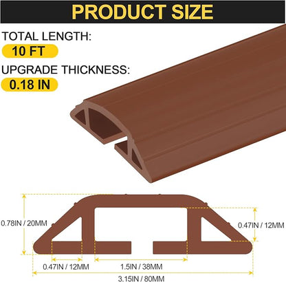 MYFAMIREA 10FT Floor Cord Cover Heavy Duty Cable Cover Protector 3 Channels - Image 2