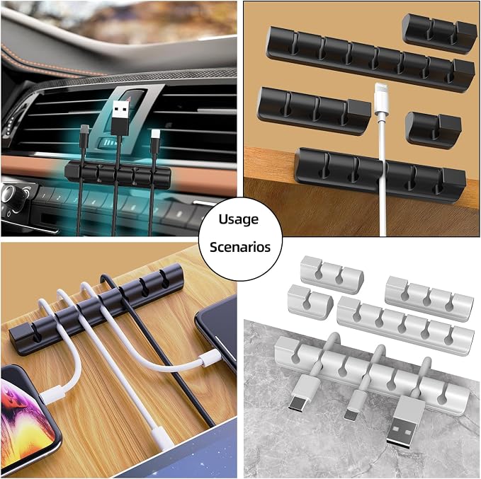 11PCS Cable Management Cord Holder Organizer, Magnetic Cable Clips Adhesive - Image 4