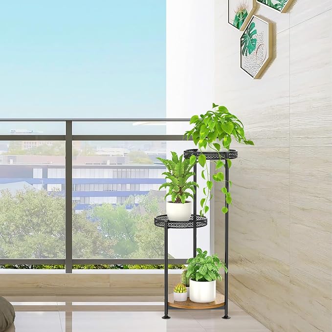 Oppro 3 Tier Large Plant Stand Indoor Outdoor Clearance, Metal Flower Shelf Pot - Image 8