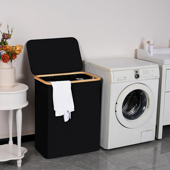 efluky Laundry Hamper with Lid, Trio Laundry Hamper with 3 Removable Bags - Image 6