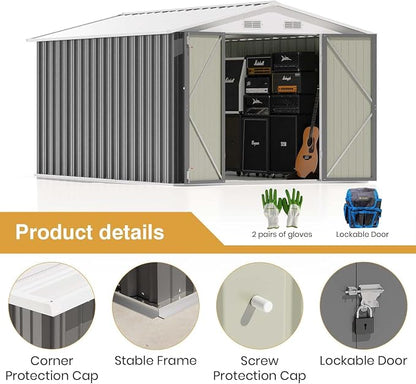 Patiowell 12 x 8 FT Outdoor Storage Shed, Large Metal Shed Storage - Image 5