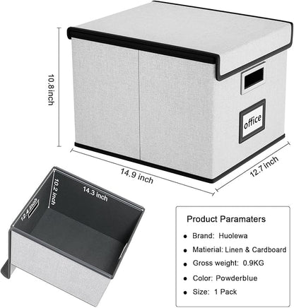 File Organizer Box with Lids, Collapsible File Folder Organizer | File Box with - Image 3