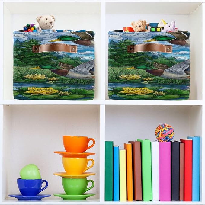 Flying Mallards Ducks Storage Bins Box Foldable Shelf Basket - Image 6