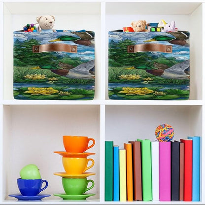 Flying Mallards Ducks Storage Bins Box Foldable Shelf Basket - Image 6