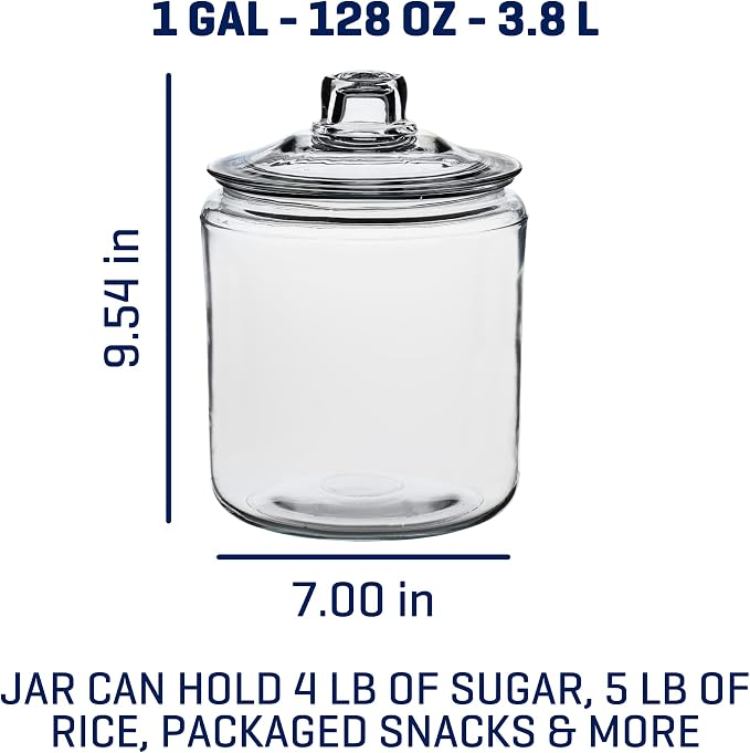 Anchor Hocking Heritage Hill 1 Gallon Glass Jar - Image 2