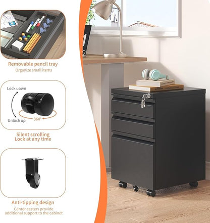 Filing Cabinets for Home Office, Mobile File Cabinet - Image 7