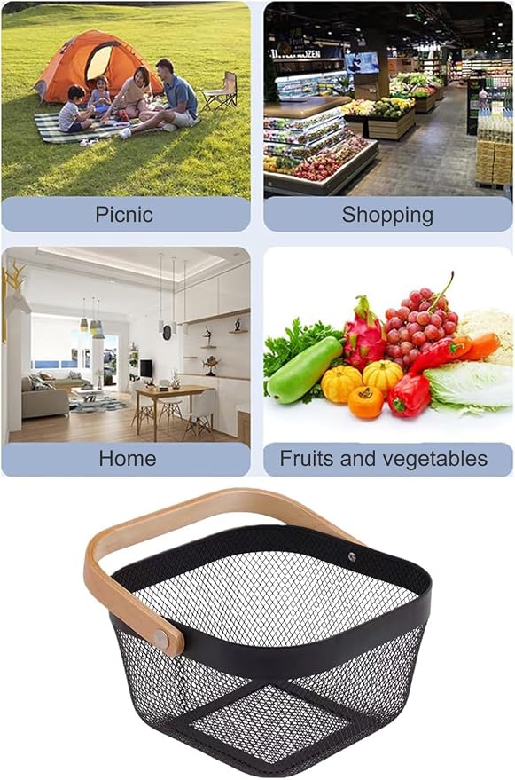 AJIODA Metal Mesh Wire Basket, Mini Steel Basket - Image 6