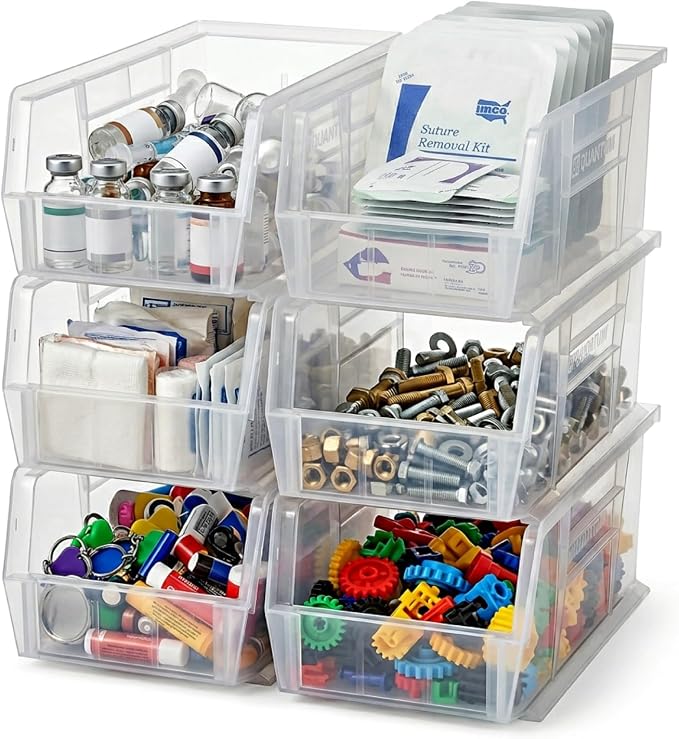 Quantum Storage QUS238 Heavy-Duty Stackable Plastic Storage Bins - Image 2