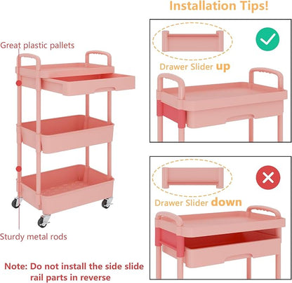 Calmootey 3-Tier Rolling Utility Cart - Image 6