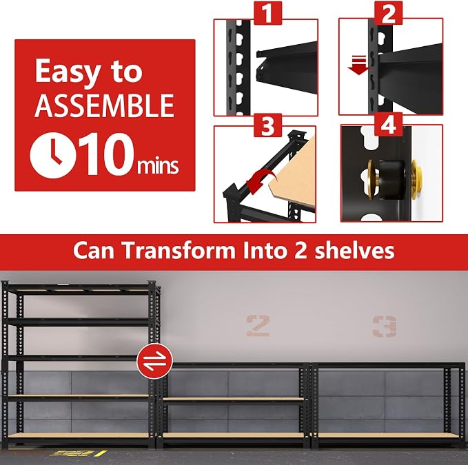 PrimeZone 60" W X 24" D X 72" H Heavy Duty Garage Storage Shelves - Image 8