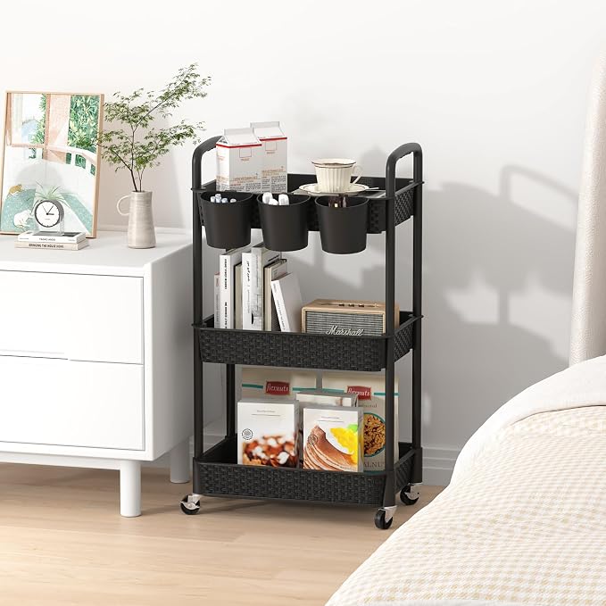 MOYIPIN 3-Tier Plastic Rolling Utility Cart - Image 8
