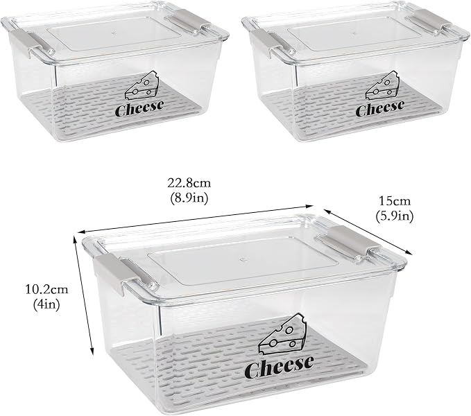 Cheese Holder Food Storage, Airtight Cheese Storage Box - Image 7