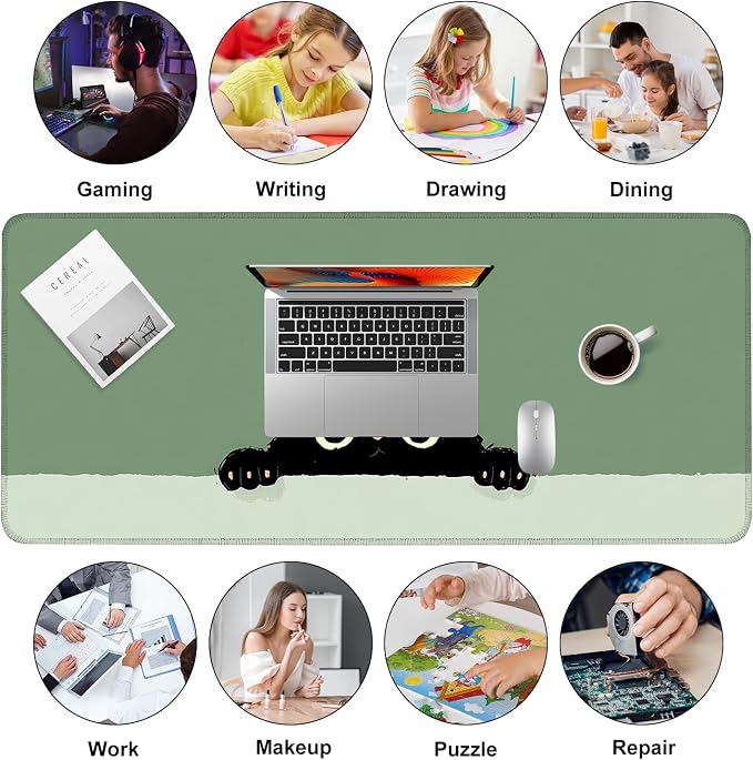 Cute Black Cat Large Mouse Pad – Extended Desk Mat 35.43 x 15.75 in – Kawaii - Image 9
