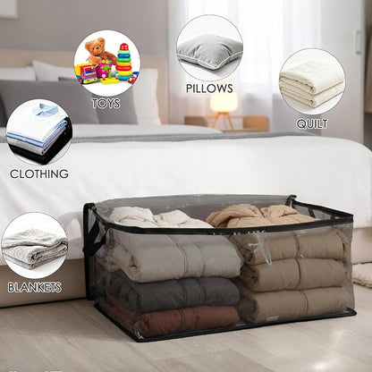 Fixwal Blanket Storage Bags 80L Large Clothes Storage Foldable Closet - Image 4