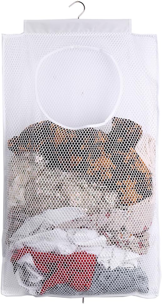 ALYER Breathable Mesh Laundry Hamper, Foldable Hanging Closet Storage Basket by ALYER