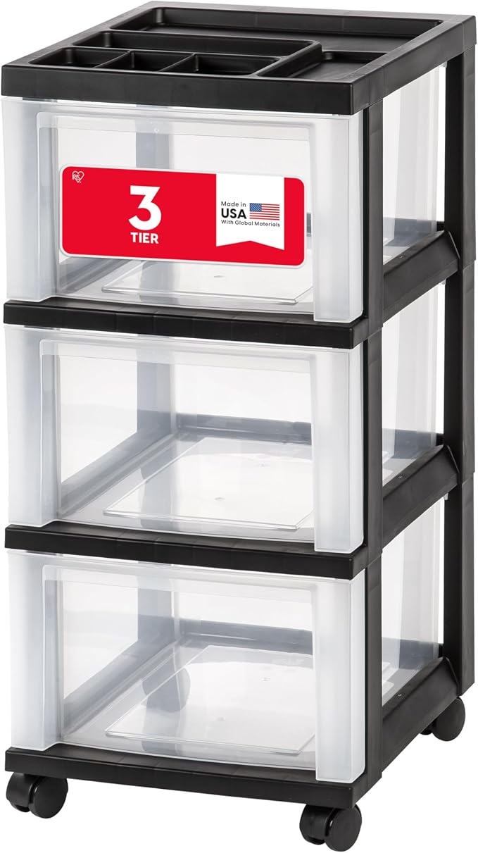 IRIS USA 3-Drawer Rolling Storage Cart, office essentials, classroom items by IRISUSA