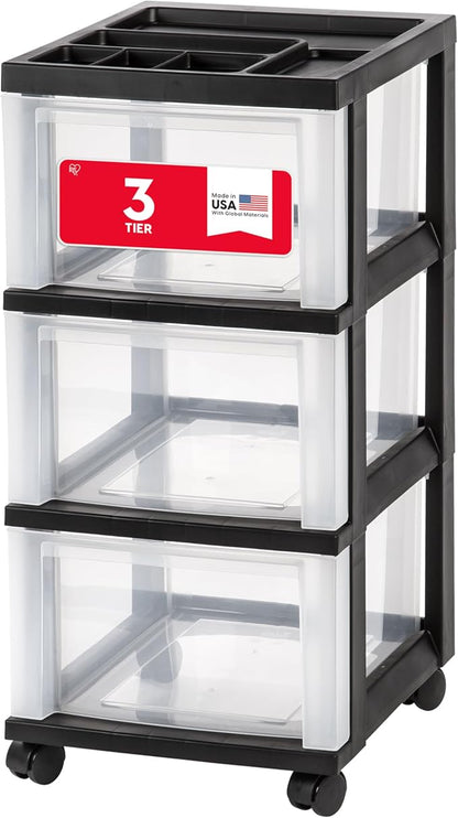 IRIS USA 3-Drawer Rolling Storage Cart, office essentials, classroom items by IRISUSA