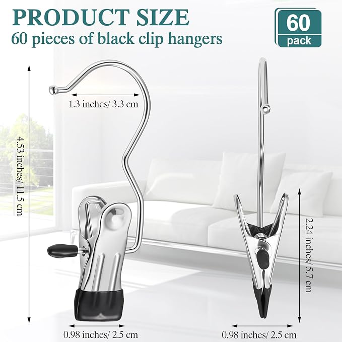 Yinder Boot Hangers Clips Laundry Hooks Hanging Stainless Steel Clothes Pins - Image 2
