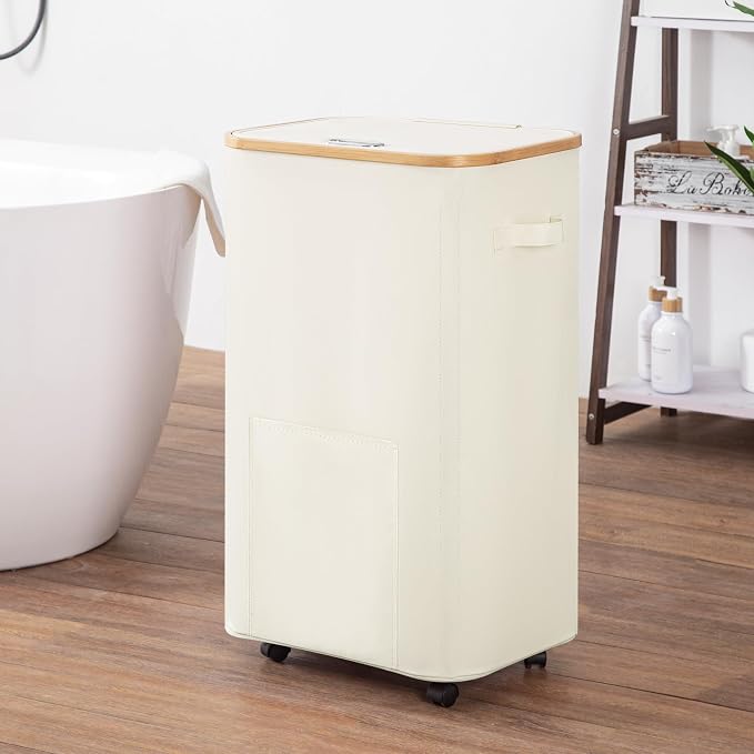 Vincona Laundry Basket with Wheels, Tall Dirty Clothes Hamper on Wheels - Image 5