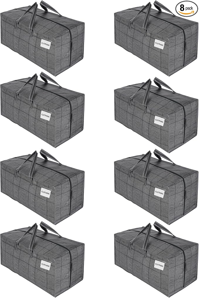 VENO 8 Pack Moving Bags w/Backpack Straps, Heavy Duty, Moving Boxes Alternative by Veno