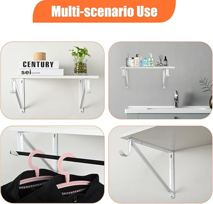 10 Pack Heavy Duty Closet Shelf & Rod Brackets, Wall Mounted Closet Shelf - Image 5