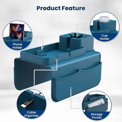 ENNVA Couch Arm Cup Holder Tray, Silicone Anti-Slip Sofa Armrest Table - Image 2