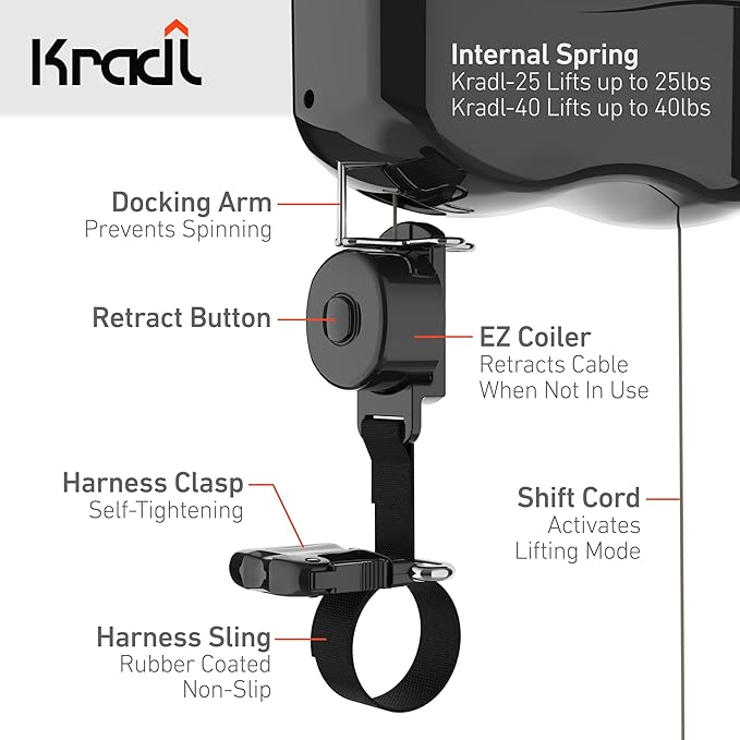 Kradl - Ceiling Mount Bike Lift and Rack. Bicycle Storage Hoist Without - Image 5