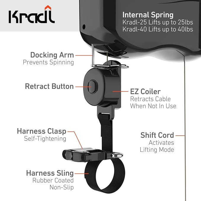 Kradl - Ceiling Mount Bike Lift and Rack. Bicycle Storage Hoist Without - Image 6