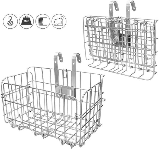HOMEE Folding Rear Bike Basket Wire Mesh Fold-Up Detachable Front Bag Rear | by HOMEEHouse