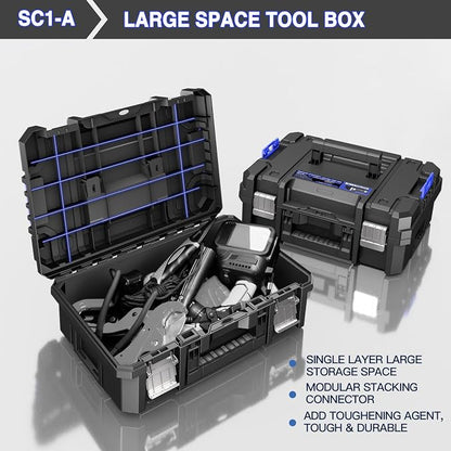 5 Tier Stackable Tool Box with Wheels, Rolling Tool Box with Drawers, Modular - Image 3