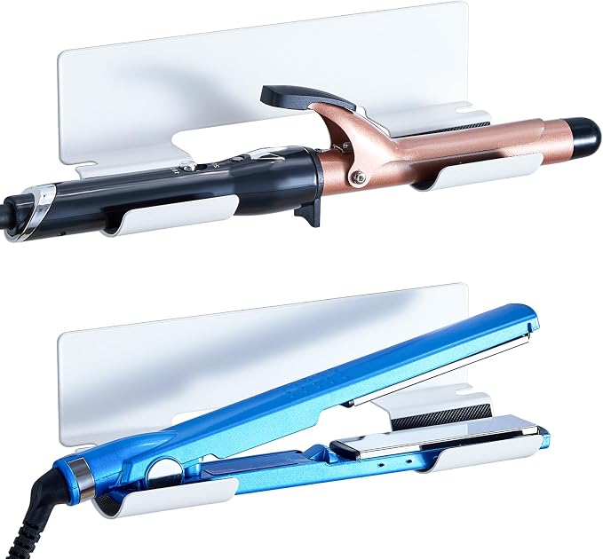 2 PCS Hair Straightener Holder Wall Mount Curling Iron Holder, Hair Dryer by WelcometoOukimly