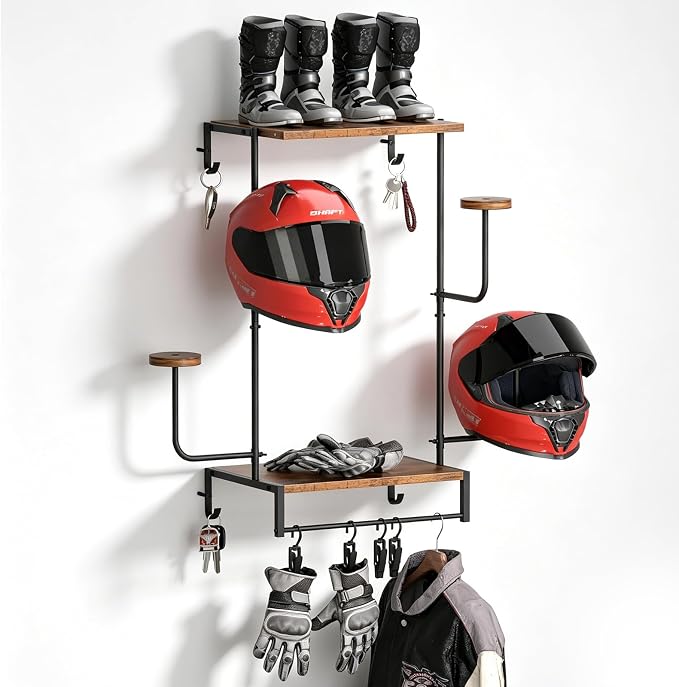 Urban Deco Motorcycle Helmet Holder Wall Mount, Helmet Rack by UrbanDeco