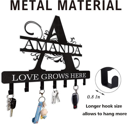 Personalized Key Holder for Wall, Custom Name Key Hooks for Wall Organizer - Image 7