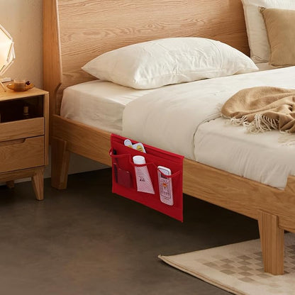 Bedside Storage Organizer with 4 Pockets, Bedside Caddy, Remote Control Holder - Image 5