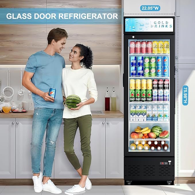 Commercial Glass Door Display Refrigerator 12 cu.ft Commercial Beverage - Image 8