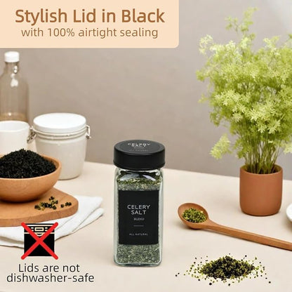 Glass Spice Jars with Black Stainless Steel Lids: 26 pcs 4oz Spice Containers - Image 6