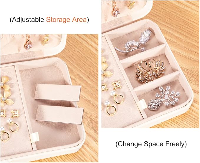 LANDICI Small Jewelry Box for Women Girls, PU Leather Travel Jewelry Case - Image 4