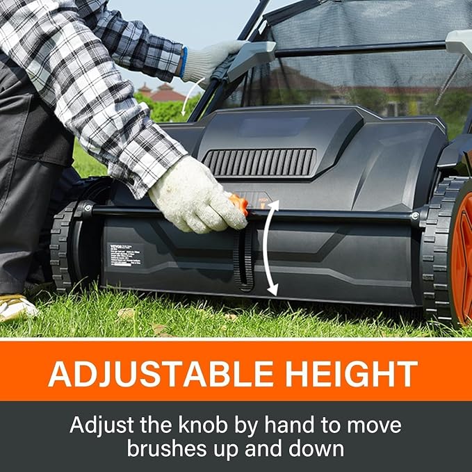 Hand Push Lawn Sweeper, 3.5 cu. ft. Large Mesh Collection Hopper Bag, 2 - Image 5