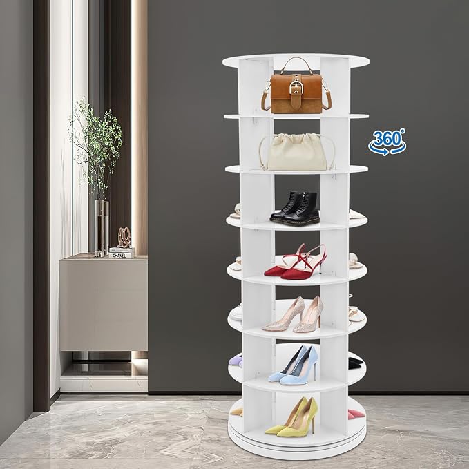 Rotating Shoe Rack Tower, 7-Tier Free Standing Spinning Shoe Organizer 360° - Image 9