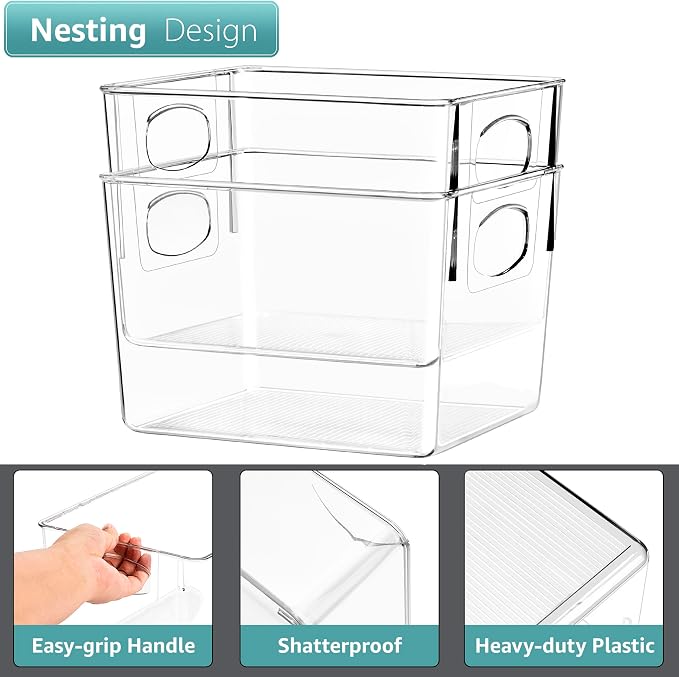 Sorbus Medium Clear Plastic Storage Bins - Image 6