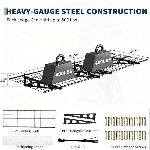 GarveeHome 2 Pack 2x6ft Garage Storage Shelving Wall Mounted, - Image 2