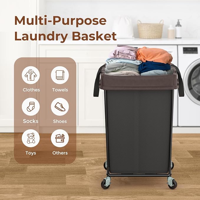 160L Rolling Laundry Basket - Image 6