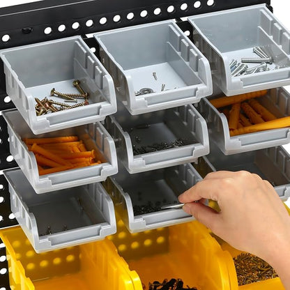 30-Bin Wall Mounted Storage Bins Kit, Tool Organizer Rack, Garage Hardware - Image 7