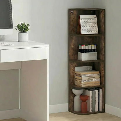 Furinno PASIR Book Shelf, 4-Tier Corner Bookshelf - Image 2