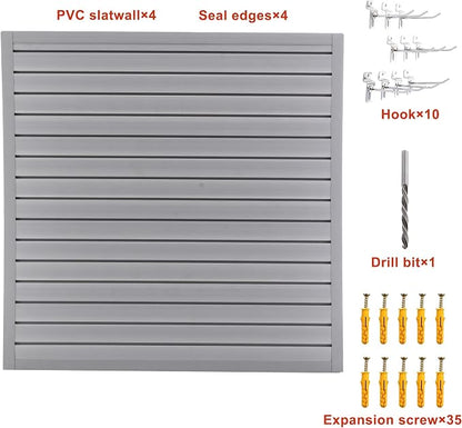 Slat Wall Paneling 4x4 FT, PVC SlatWall Panels Garage Organizer Storage System - Image 2