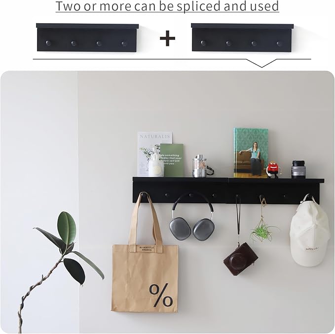 Entrance Coat Rack ，Coat Hooks, Wall-Mounted Wooden Hook Rack, Wall-Mounted - Image 6