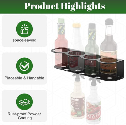 Spray Bottle Holder, Spray Bottle Holder Wall Mount Space-Saving Cold-Rolled - Image 3