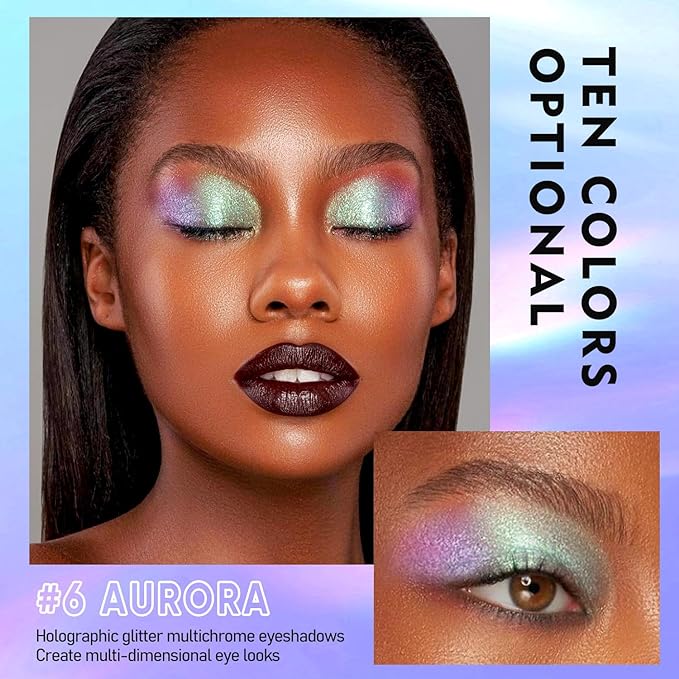 MAKI YIKA 5Pc Glitter Eyeshadow Liquid Multichrome Eyeshadows Long Lasting - Image 5