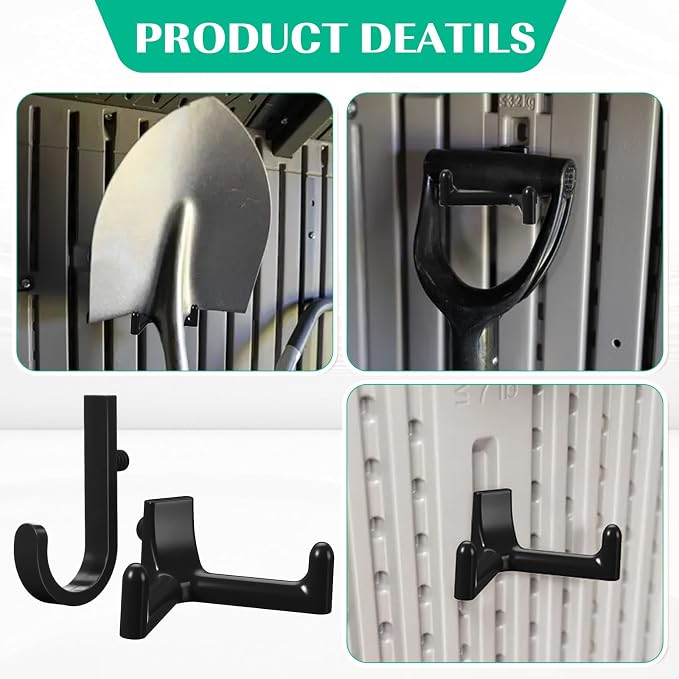 20 Pcs Storage Shed Tool Hooks Black Tool Hanger Compatible - Image 3